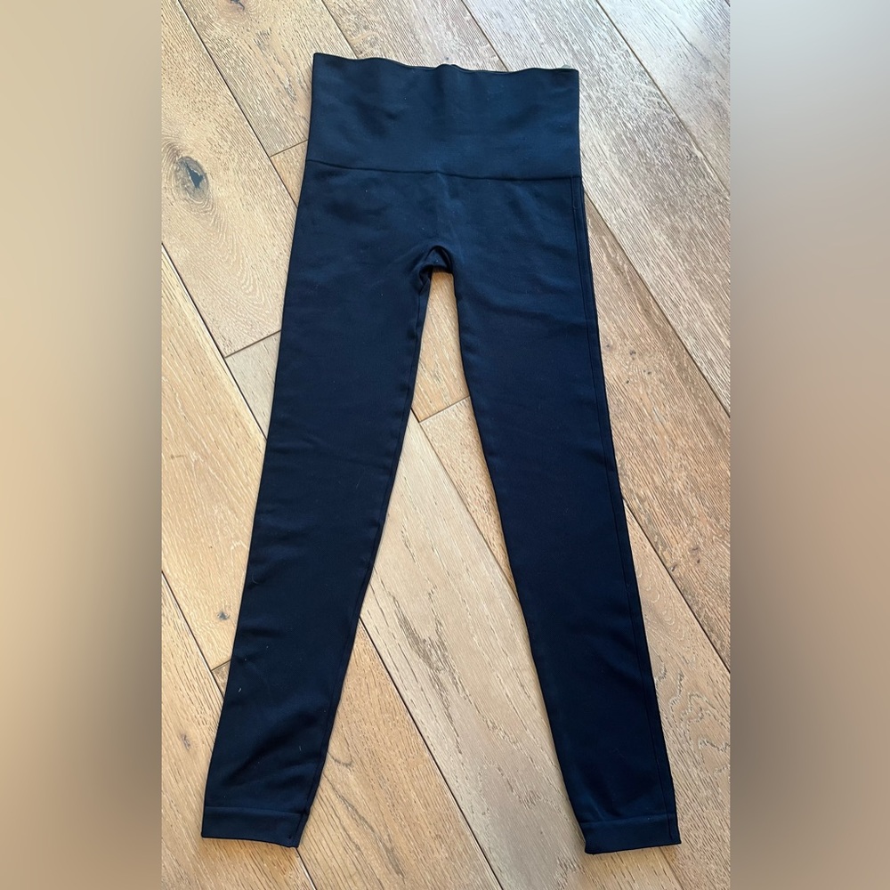 SPANX By Sara Blakely Leggings  Control Mid Rise Pull On (24x19.5) Black MEDIUM